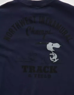 AE Boxy Snoopy Graphic T-Shirt Rich Navy -American Eagle Fashion 0519 4833 405 d1