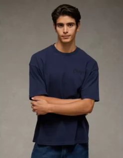 AE Boxy Snoopy Graphic T-Shirt Rich Navy -American Eagle Fashion 0519 4833 405 os