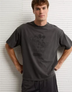 AE Boxy Mickey Mouse Graphic T-Shirt Dusted Slate
