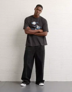 AE Boxy Halloween Graphic T-Shirt Black -American Eagle Fashion 0519 4856 001 os