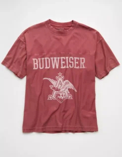AE Boxy Budweiser Graphic T-Shirt Red -American Eagle Fashion 0519 4868 600 f