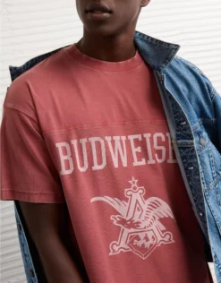 AE Boxy Budweiser Graphic T-Shirt Red