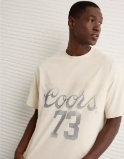 AE Boxy Coors Banquet Graphic T-Shirt Bone Khaki