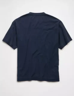 AE Pride Boxy Graphic Football T-Shirt Navy -American Eagle Fashion 0519 4901 410 b