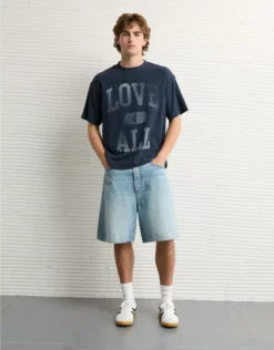 AE Pride Boxy Graphic Football T-Shirt Navy