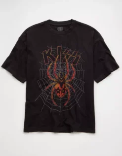 AE Boxy Kiss Halloween Graphic T-Shirt Dusted Slate -American Eagle Fashion 0519 5041 023 f