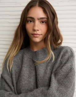 AE Whoa So Soft Classic Crew Neck Sweater Dark Gray -American Eagle Fashion 0534 1651 024 d2