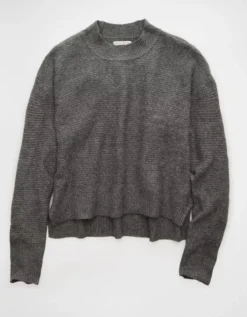 AE Whoa So Soft Classic Crew Neck Sweater Dark Gray -American Eagle Fashion 0534 1651 024 f