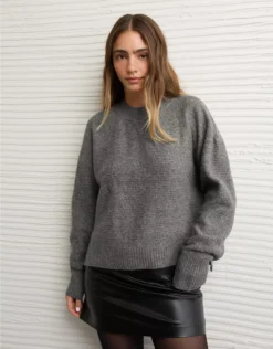 AE Whoa So Soft Classic Crew Neck Sweater Dark Gray