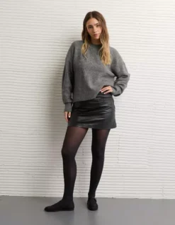 AE Whoa So Soft Classic Crew Neck Sweater Dark Gray -American Eagle Fashion 0534 1651 024 os