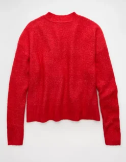 AE Whoa So Soft Classic Crew Neck Sweater Cherry -American Eagle Fashion 0534 1651 703 b