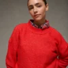 AE Whoa So Soft Classic Crew Neck Sweater Cherry