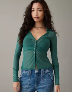 AE Mesh Button-Up Shirt