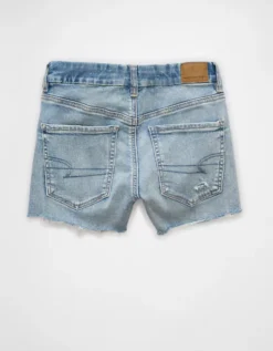 AE Next Level Curvy Ripped High-Waisted Denim Short Short Royally Light -American Eagle Fashion 0545 8207 978 b