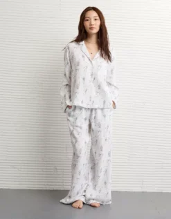 AE Halloween Cotton Gauze PJ Set White -American Eagle Fashion 0575 1238 100 os