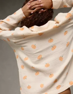 AE Halloween Cotton Gauze PJ Set Frosty Cream -American Eagle Fashion 0575 1238 102 d2