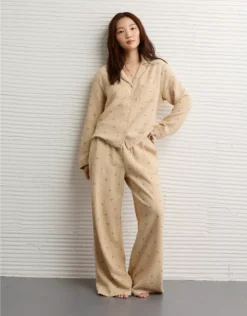 AE Cotton Gauze PJ Set Tan