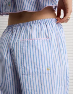 AE X The Summer I Turned Pretty Peplum PJ Set Blue -American Eagle Fashion 0575 1255 400 d2