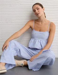 AE X The Summer I Turned Pretty Peplum PJ Set Blue