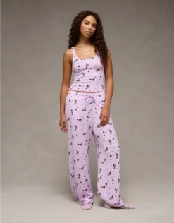 AE Witchy Woodstock Luxe Plush PJ Set Lilac Ice