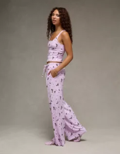 AE Witchy Woodstock Luxe Plush PJ Set Lilac Ice -American Eagle Fashion 0575 1328 575 os