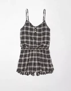 AE Flannel Ruffle PJ Romper 5 AE Flannel Ruffle PJ Romper -American Eagle Fashion 0575 3014 001 f