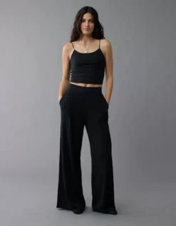 AE Plush Cami PJ Set Black -American Eagle Fashion 0575 3670 001 os