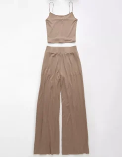 AE Plush Cami PJ Set Tan -American Eagle Fashion 0575 3670 207 f