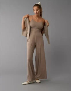 AE Plush Cami PJ Set Tan