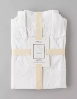 AE Eyelet Button-Up PJ Set Moonlight -American Eagle Fashion 0575 3708 689 d1