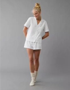 AE Eyelet Button-Up PJ Set Moonlight