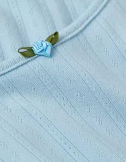 AE Pointelle Boy Short PJ Set Blue 9 AE Pointelle Boy Short PJ Set Blue -American Eagle Fashion 0575 3709 400 d1