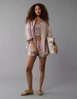 AE 3-Piece Woven Lounge Set Medium Brown -American Eagle Fashion 0575 3711 202 d2