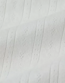 AE 3-Piece Pointelle Plush Cardigan Pajama Set White -American Eagle Fashion 0575 3713 100 d1