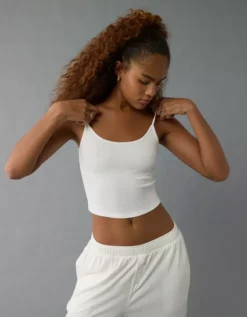 AE 3-Piece Pointelle Plush Cardigan Pajama Set White -American Eagle Fashion 0575 3713 100 d2