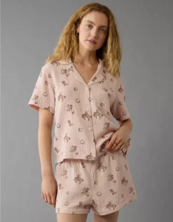 AE Western Cotton Gauze PJ Set Beige