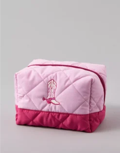 AE Quilted Cosmetic Bag Pink