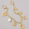 AEO Hearts & Stars Charm Bag Chain Gold