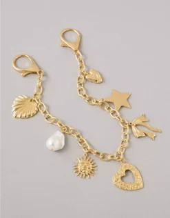 AEO Hearts & Stars Charm Bag Chain Gold