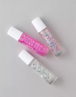 Lavender Stardust Roll-On Glitter Lip Gloss Trio Box Set Purple
