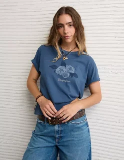 AE Ex-Boyfriend Grateful Dead Graphic T-Shirt Navy -American Eagle Fashion 1095 1628 410 d2