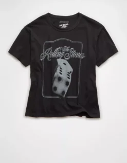 AE Ex-Boyfriend Rolling Stones Graphic T-Shirt Faded Black -American Eagle Fashion 1095 1630 094 f