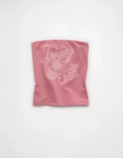 AE Johnny Cash Graphic Tube Top Blush -American Eagle Fashion 1097 6490 107 f