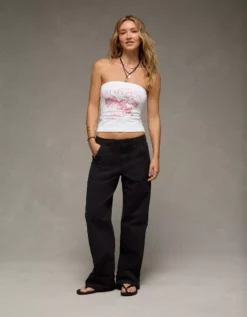 AE Chris Stapleton Graphic Tube Top White -American Eagle Fashion 1097 6491 100 os