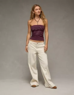 AE Rolling Stones Graphic Tube Top Moonlight -American Eagle Fashion 1097 6495 689 os