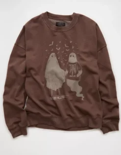 AE Halloween Graphic Sweatshirt Brown -American Eagle Fashion 1098 2709 200 f