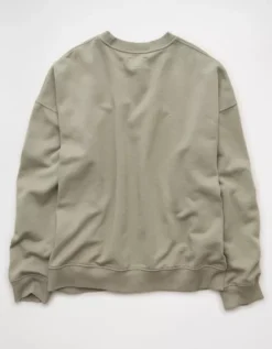 AE Halloween Graphic Sweatshirt Faded Olive -American Eagle Fashion 1098 2709 341 b