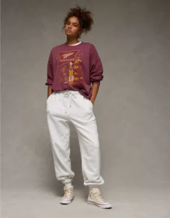 AE Halloween Graphic Sweatshirt Wineberry