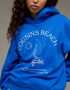 AE X The Summer I Turned Pretty Hoodie Rich Sapphire -American Eagle Fashion 1098 2993 493 d2