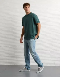 AE EasyFlex +TENCEL™ Fibers Athletic Straight Jean Medium Vintage -American Eagle Fashion 1115 7350 914 os